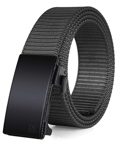 FAIRWIN Men's 1.25-Inch Nylon Ratchet Belt for Golf, Work & Tactical Pants - Black, XXXL (54-60" Waist)
