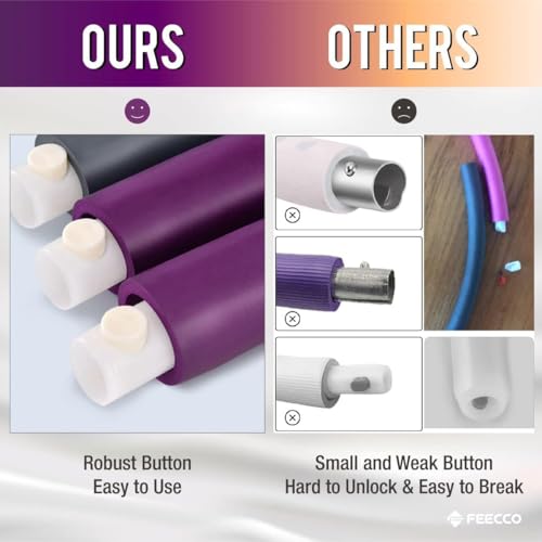 Purple 5LB FEECCO Weighted Fitness Hula Hoop - Detachable Sections for Weight Loss