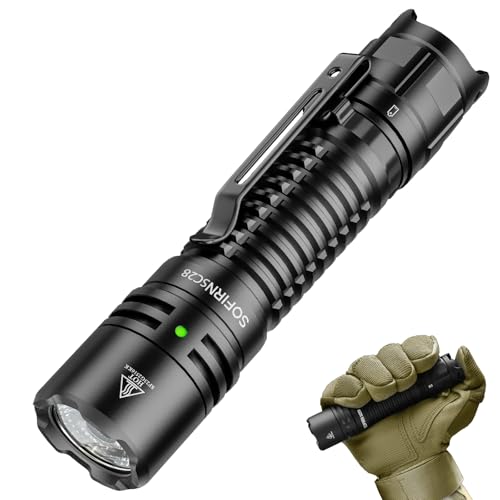 Sofirn SC28 Pocket Flashlight 2800 High Lumens, Rechargeable Tactical Falshlight Waterproof with Tail Switch & Two User Interfaces, Powerful LED Flash Light for EDC, Emergency, Camping, Outdoors