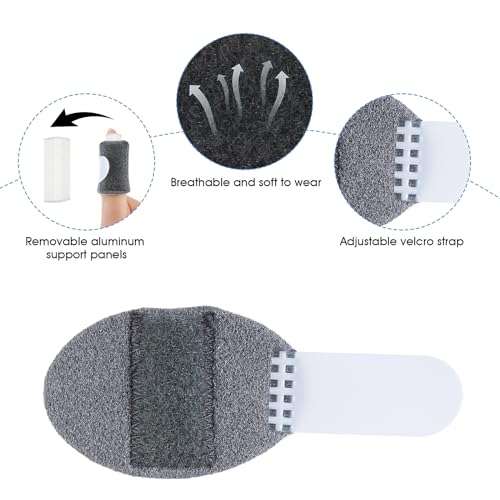 Trigger Finger Splints - 5PCS Thumb Brace for Pain Relief - Sky Blue, Skin Color, Light Pink, Rose Red, Dark Gray