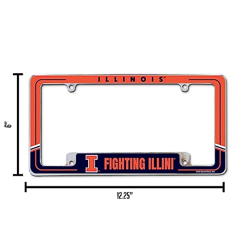 Illinois Fighting Illini Chrome License Plate Frame - 12" x 6"