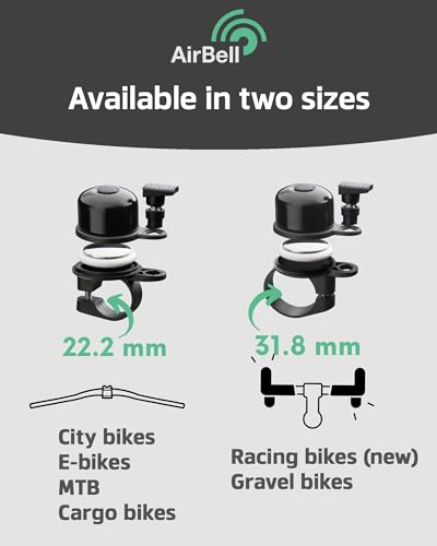 AIRBELL Bicycle Bell for Apple AirTag 22.2mm Hidden Holder Anti-Theft Road-Approved