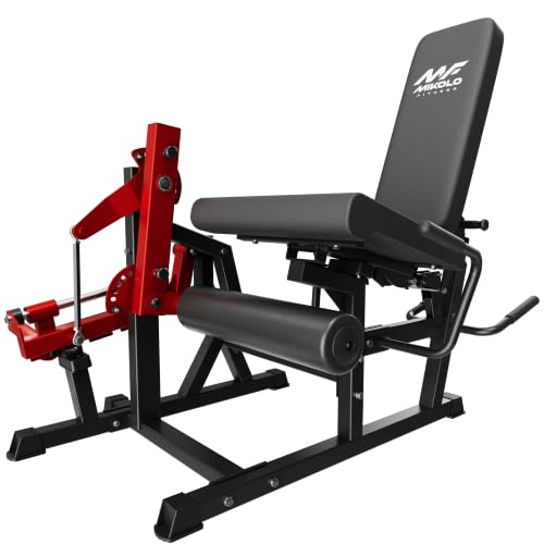 Leg Extension and Curl Machine - Adjustable Home Gym Equipment - Red