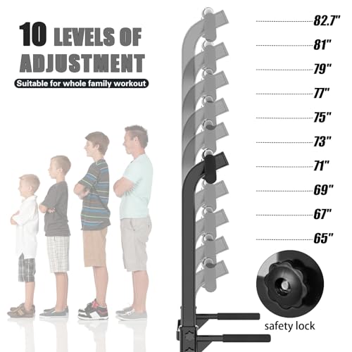 Power Tower Pull Up Bar Station - Height Adjustable, Black