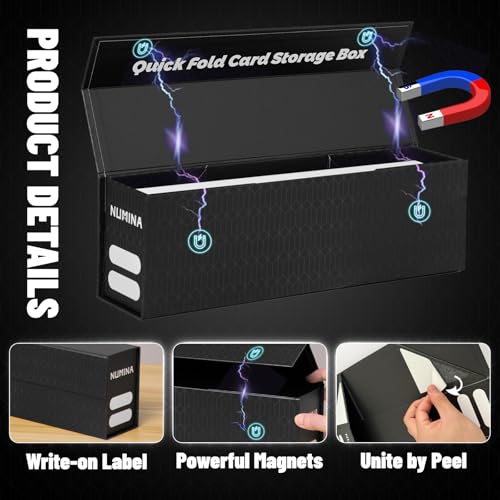 NUMINA 2 Pack Card Storage Boxes with Magnetic Flip-Top Lid for Trading & Sports Cards