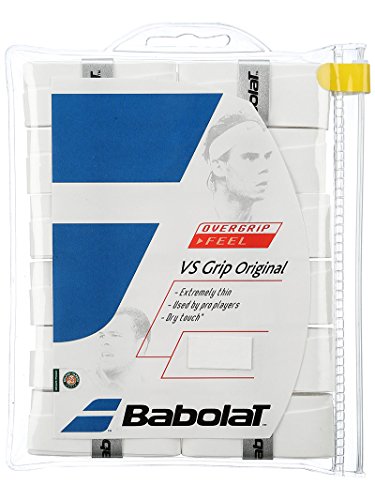 Babolat VS Overgrips 12-Pack – White Tennis Racket Grips