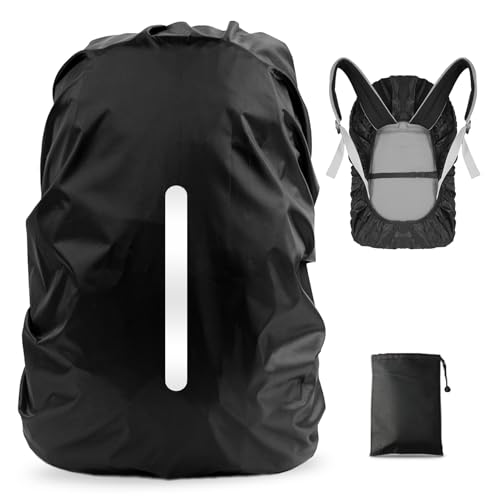 Waterproof Rain Cover for Backpack - L Size (45L-55L), Black