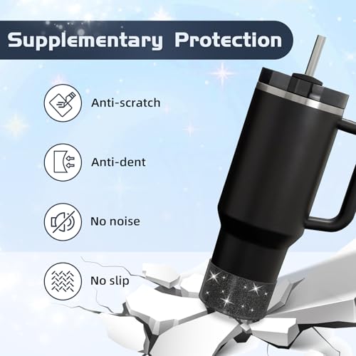 Glitter Silicone Protective Boot for Tumblers 20-40oz - Black