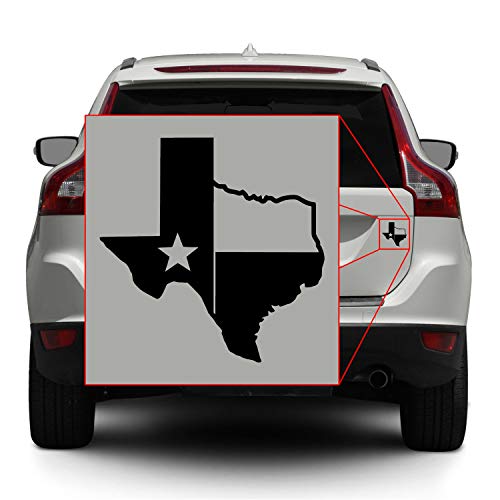 Texas Flag Vinyl Transfer Sticker - Black - 3" x 3"