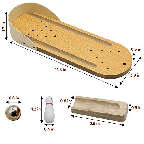 Mini Wooden Desktop Bowling Game Toy for Kids - Fun Classic Desk Game