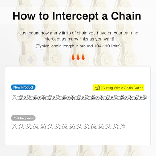 Gold 6/7/8 Speed Bike Chain - 1/2x3/32 Inch, 116 Links