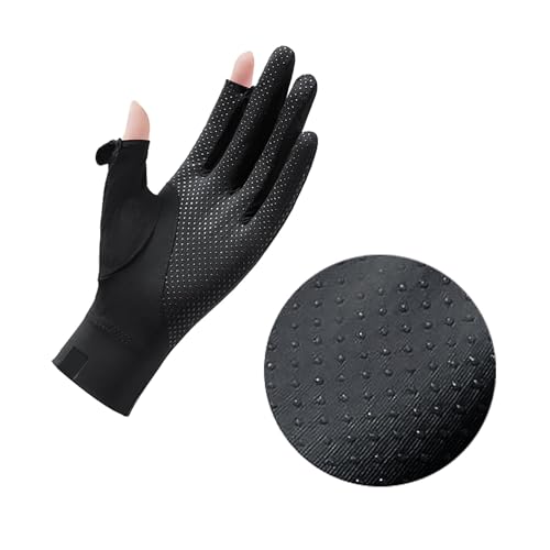 Thin Ice Silk Sun Gloves for Women - UV Protection Black