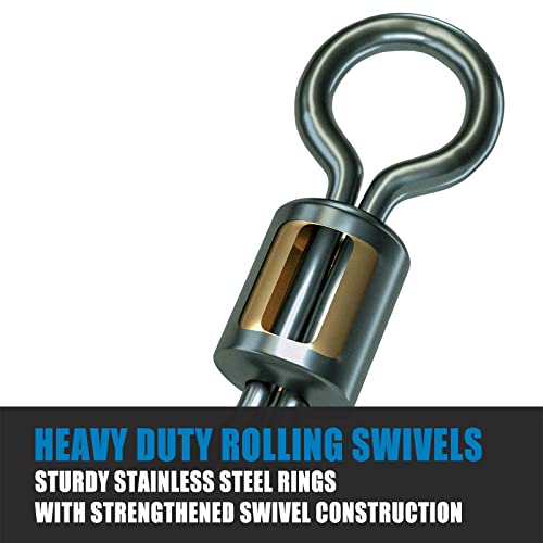 Barrel Fishing Swivels, Stainless Steel Tackle Connector - #12, 20LB, 50 Pack