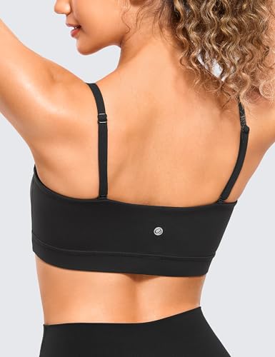 CRZ YOGA Butterluxe Thin Strap Sports Bra, Medium Black