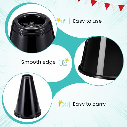 Black Plastic Cheer Megaphones - 2 Pcs Noisemaker Set