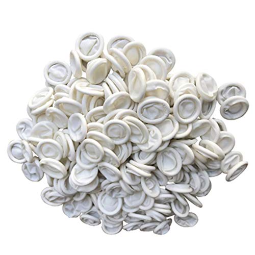 Finger Cots, (Medium,1200 Pcs) Disposable Latex Finger Covers Anti Static Rubber Fingertips Protective for Electronic Repair,Crafting Industrial Apply,White