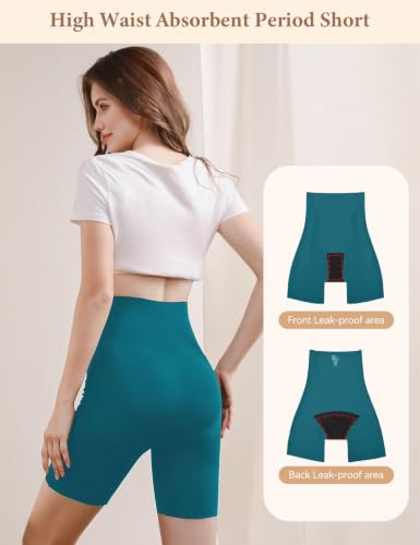 Women's X-Large Blue Period Underwear Shorts 50ml Absorbent, Reusable, Leakproof