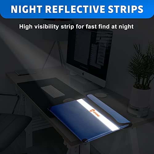 Upgraded Fireproof Document Bag - 5200F Heat Insulated, 14.2"x11" Fireproof Money Bag with 8 Layers of Functional Materials, Water & Fire Proof with Zipper/Metal Snap/Reflective Strip