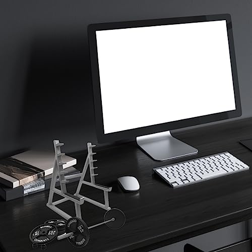 EKDJKK Mini Squat Rack Pen Holder for Desk — Barbell Desk Organizer (As pictured)