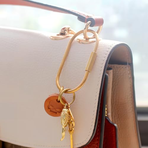 Gold Carabiner Keychain Clip with Lock - 1.2"x2.4" - 2Pcs