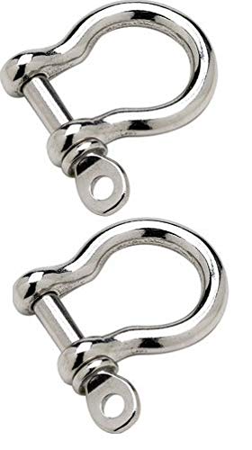 Marine Grade Stainless Steel Bow Shackles - 1/8" - 200 lbs
