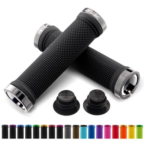 Mountain Bike Handlebar Grips - 130mm x 22mm - Black/Silver