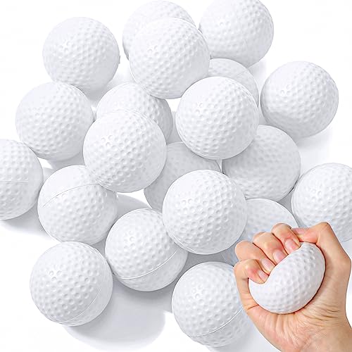 Libima 20-Pack Foam Stress Golf Balls 2.48 Inch White + Drawstring Bag - 6.3 cm