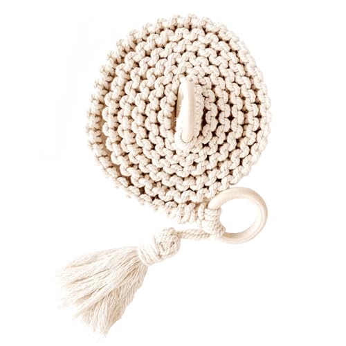 Adjustable Handwoven Yoga Mat Strap - Cotton, Beige