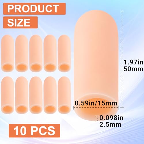 Gel Finger Support Protector Caps - 10pcs Small Beige