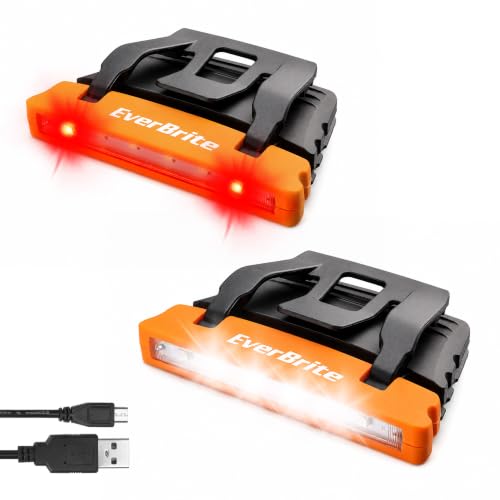 EverBrite Rechargeable Clip-On Hat Light 2-Pack - LED Headlamp for Outdoors