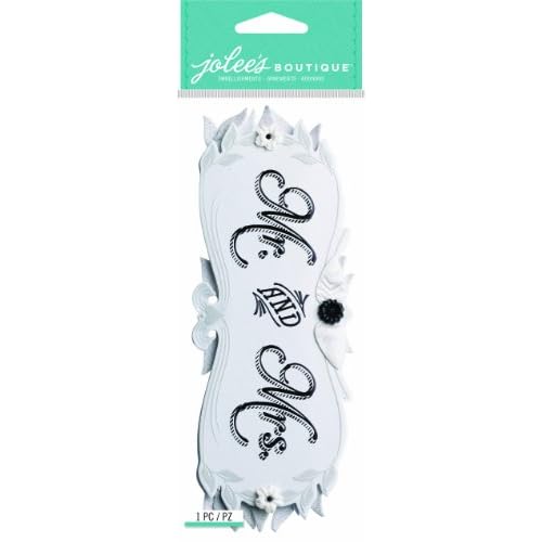 Jolee's Boutique Dimensional Title Stickers, Mr. and Mrs.