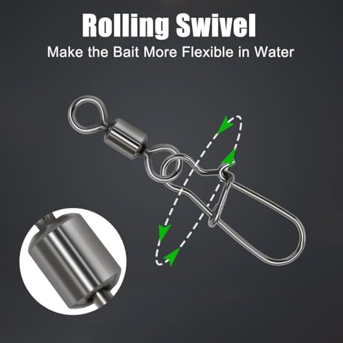 Stainless Steel Fishing Speed Clips - 24LB, 50-Pack Quick-Change Swivels