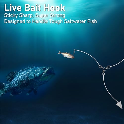 30 Pack Circle Hooks - 3X Strong In-Line Fishing Hooks #4 for Saltwater & Freshwater