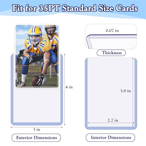 50 Count Hard Plastic Toploaders for Trading Cards - 3" x 4"