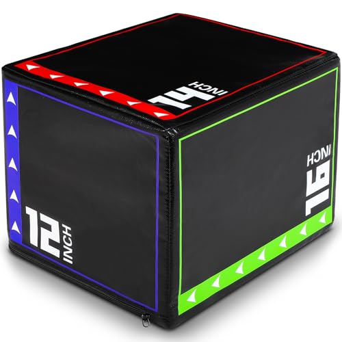 3-in-1 Foam Plyometric Jump Box Set - 12" x 14" x 16"