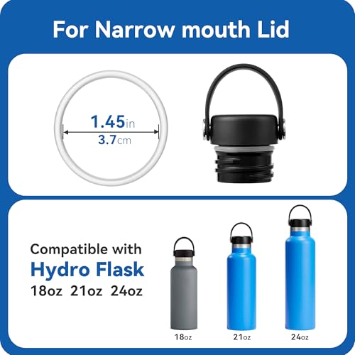 Silicone Replacement Seals for HydroFlask Narrow Mouth Lids - 3-Pack