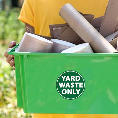 Yard Waste Only Vinyl Stickers with Bold Text and Icons for Outdoor Trash Bin Labeling Compost Separation Recycle Signage Use 8Pcs Hard Bike Water Bottles Laptop