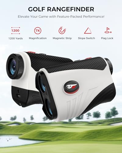 Golf Rangefinder with Slope - 1200 Yards Laser Range Finder - White
