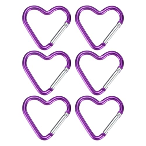 Heart Shaped Snap Clip - Durable Keychain Clip - Purple