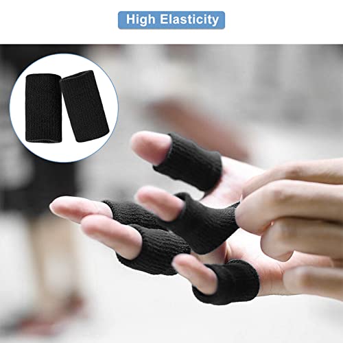 Finger Wraps for Sports - 10Pcs Stretchy Finger Protectors - Black