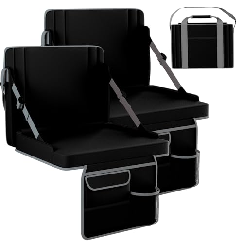 Adjustable Stadium Seats with Back Support - 2 Pack Bleacher Chairs