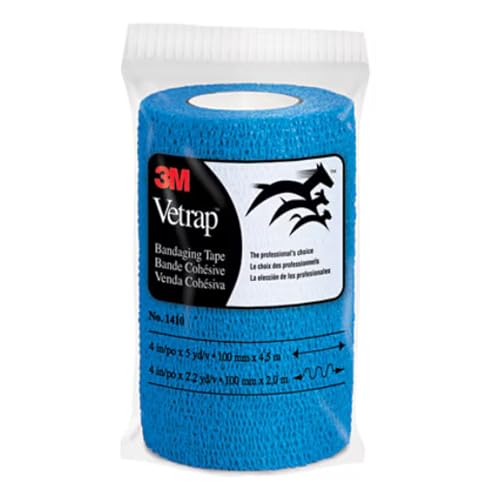 Self-Adherent Bandaging Tape - 4 Inch x 5 Yard - Blue Roll