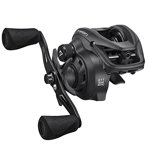 Piscifun Torrent II Baitcasting Reel 8.1:1 Gear, 20lb Drag, Magnetic Braking, Grey-Right Hand
