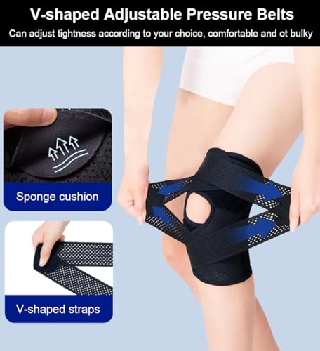 Adjustable Compression Knee Brace for Pain Relief - X-Large Black