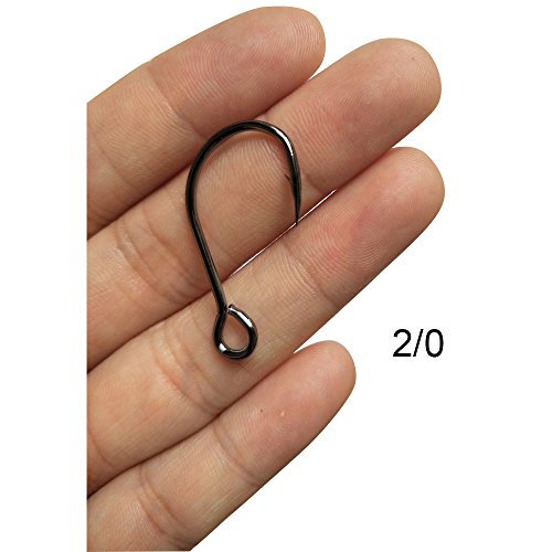 Inline Single Fishing Hooks - 30pcs Pack, Sizes 2/0-8#