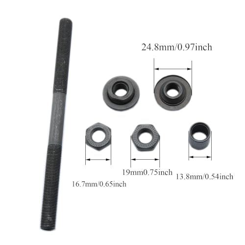 Bike Hub Axle Set - 108mm Front & 145mm Rear, Steel Construction