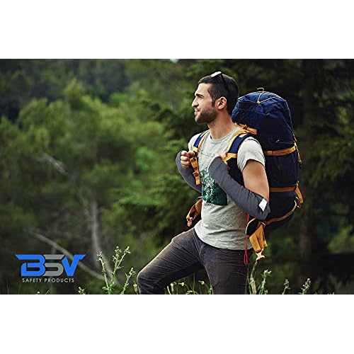 BSV Kevlar Arm Protection Sleeves with Thumb Hole - Cut, Scratch, Bite and Heat-Resistant - Unisex, 18", 1 Pair
