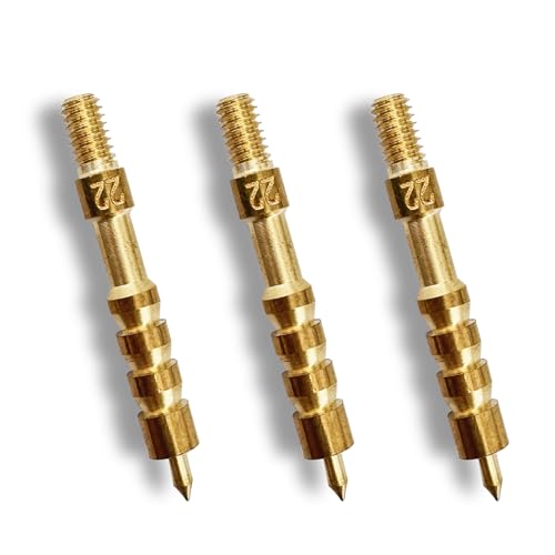 Solid Brass .22 Caliber Gun Jags - 3 Pack Bore Cleaner