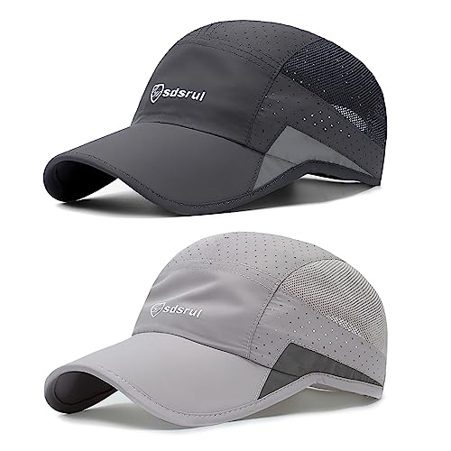 AYPOW Unisex Breathable Mesh Baseball Cap 2 Pack Grey & Deep Grey Sports Hat