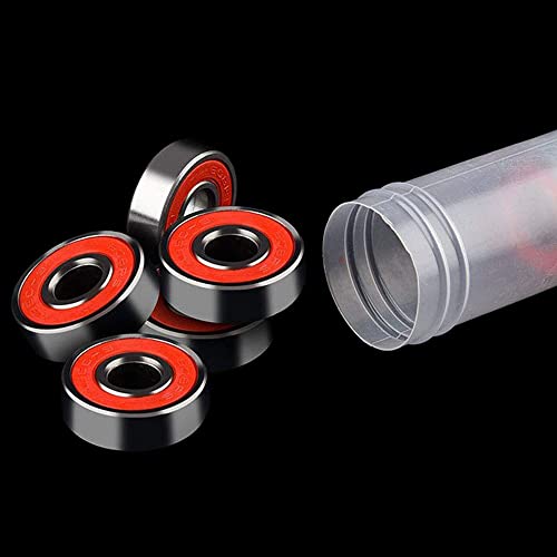 ABEC-9 608 RS Skateboard Bearings Set - 8 Pieces Red & Silver